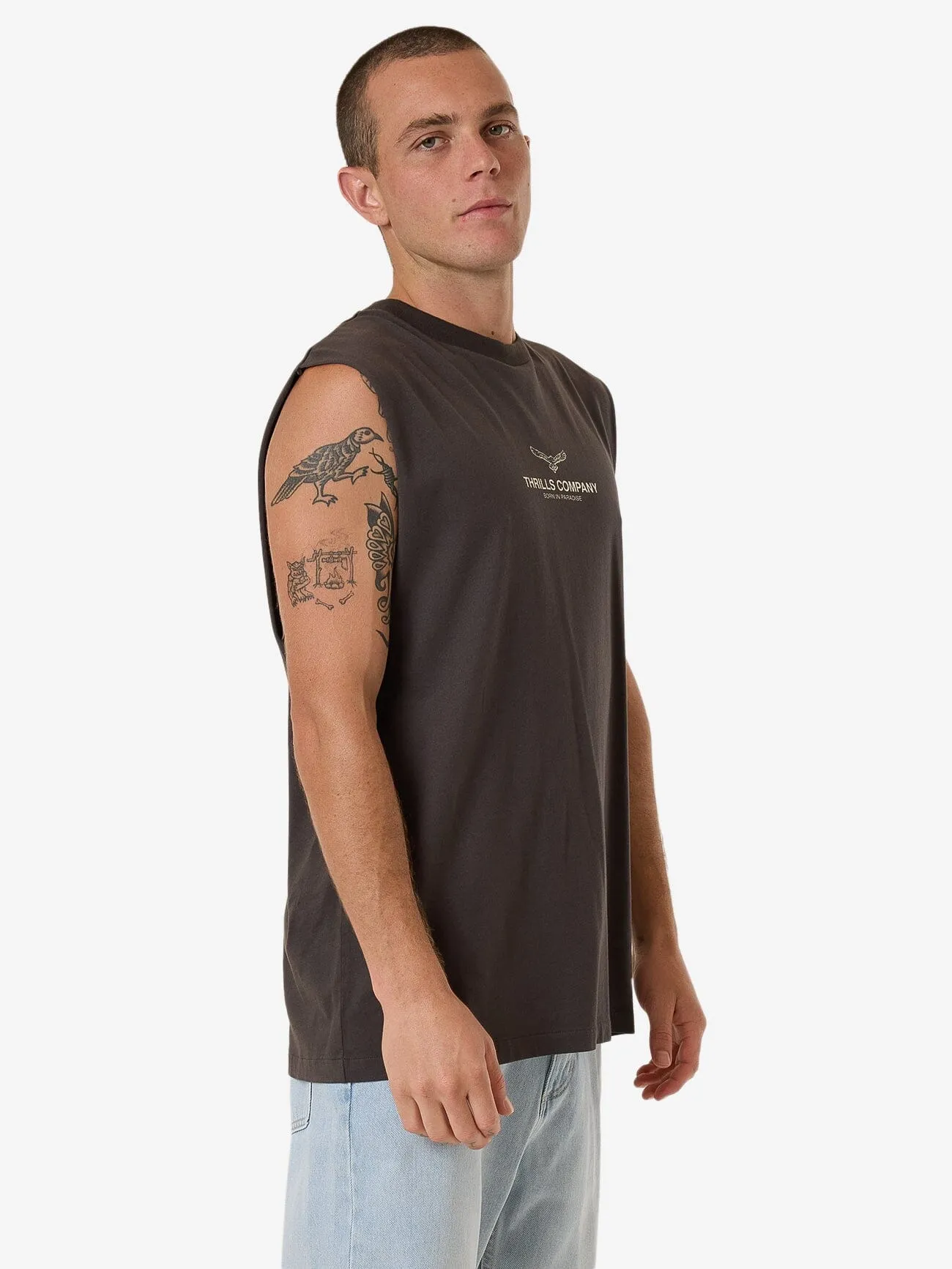 Emblem Merch Fit Muscle Tee - Merch Black