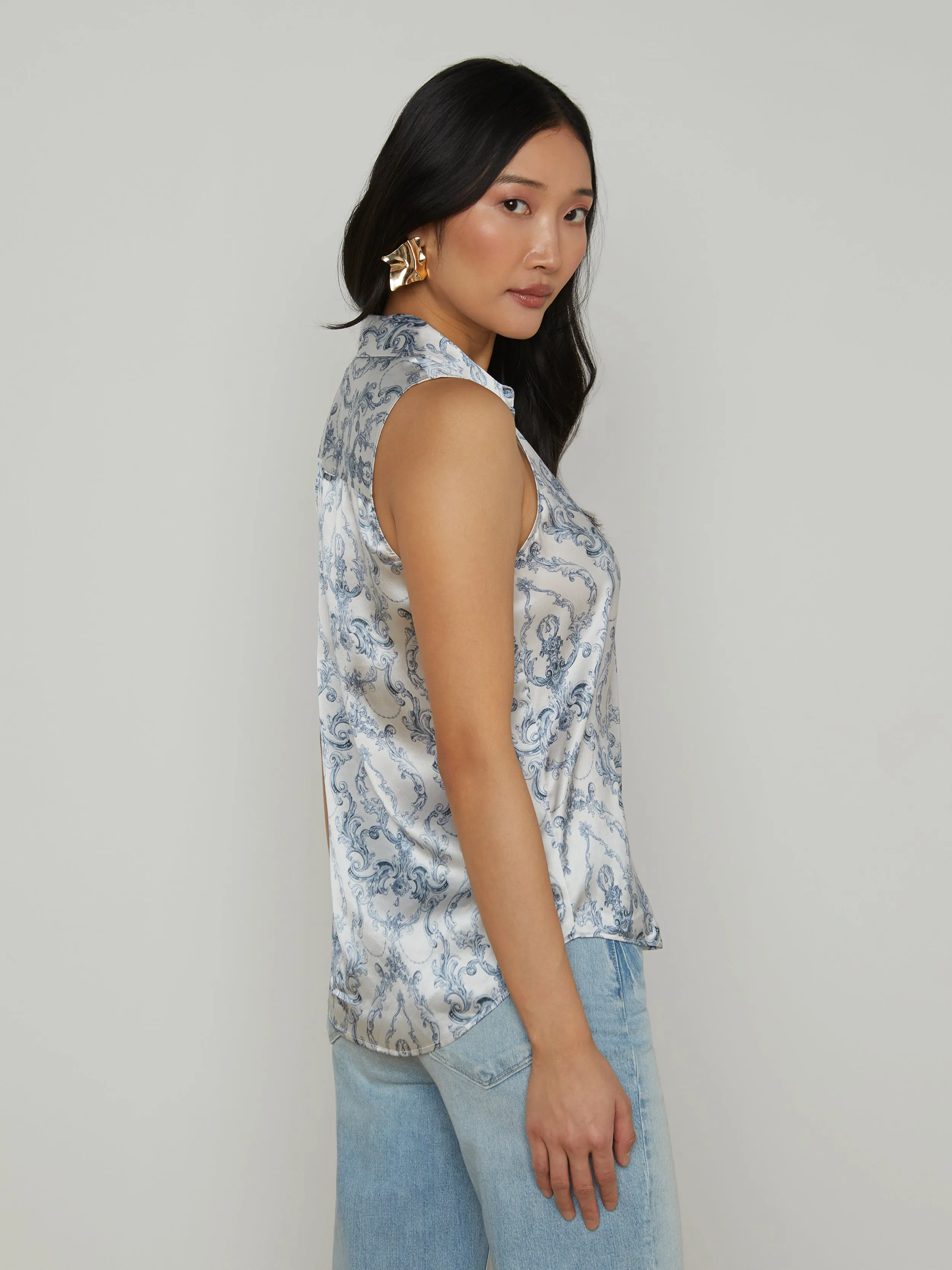 Emmy Sleeveless Silk Blouse