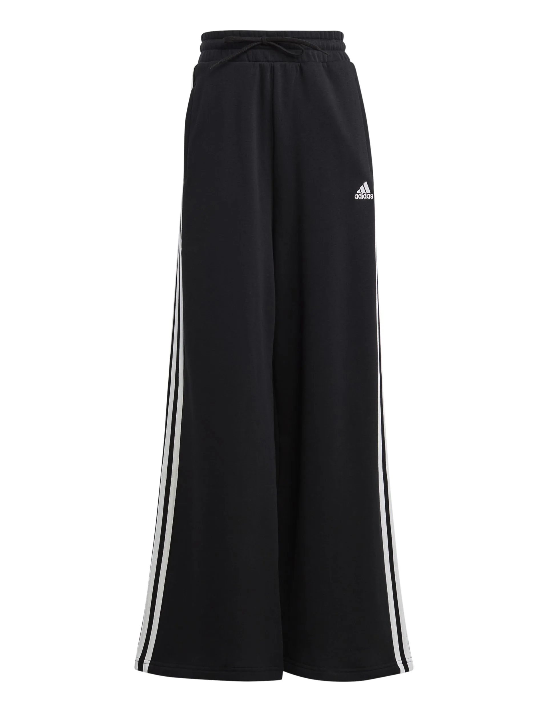Essentials 3-Stripes French Terry Wide Joggers - Black/White