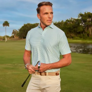 Featherweight Flex Polo Augusta Green Stripe