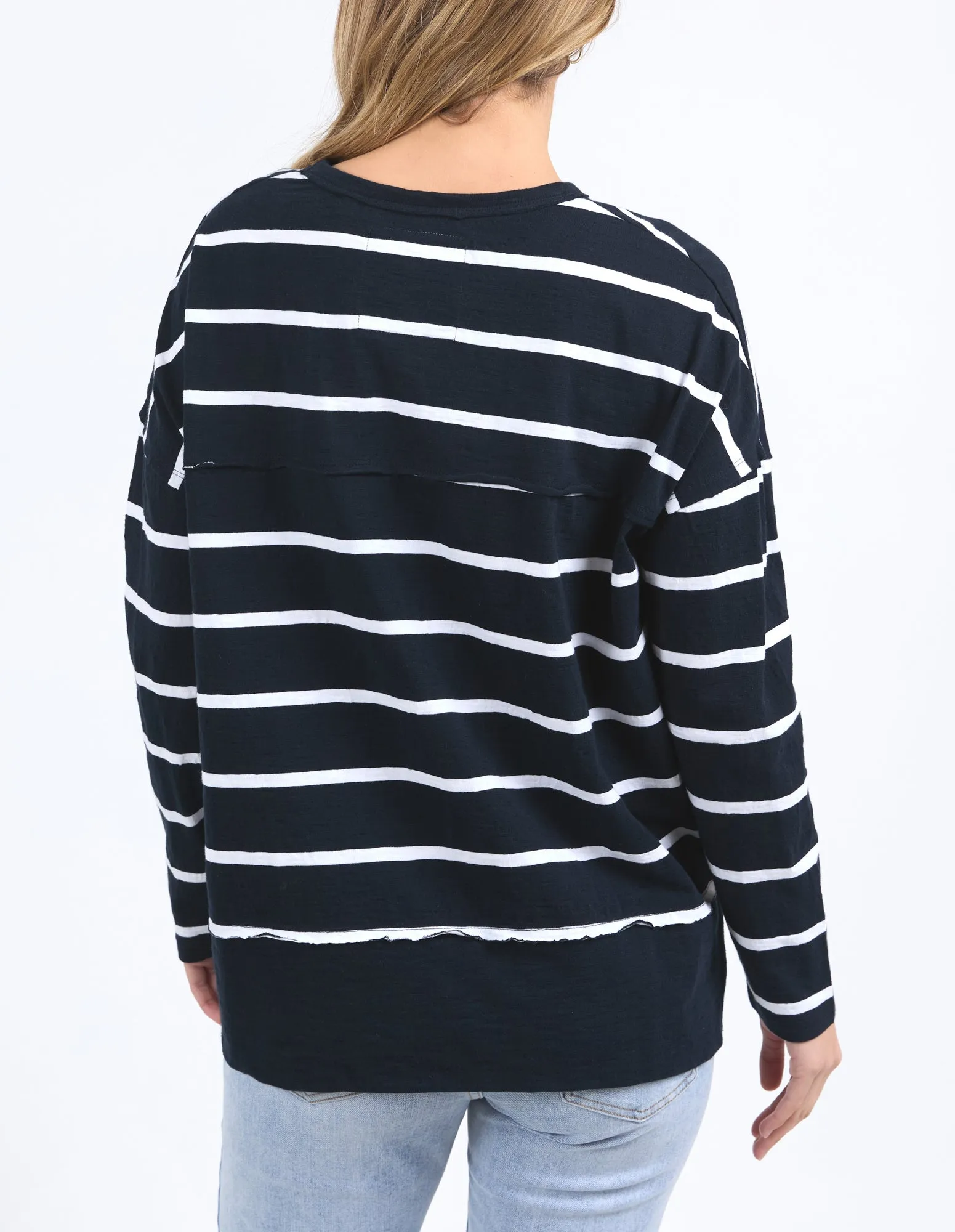 Foxwood Jayne Stripe Throw On Top Navy White Stripe