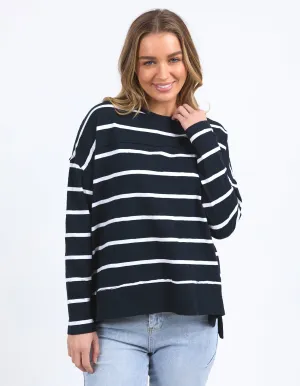 Foxwood Jayne Stripe Throw On Top Navy White Stripe
