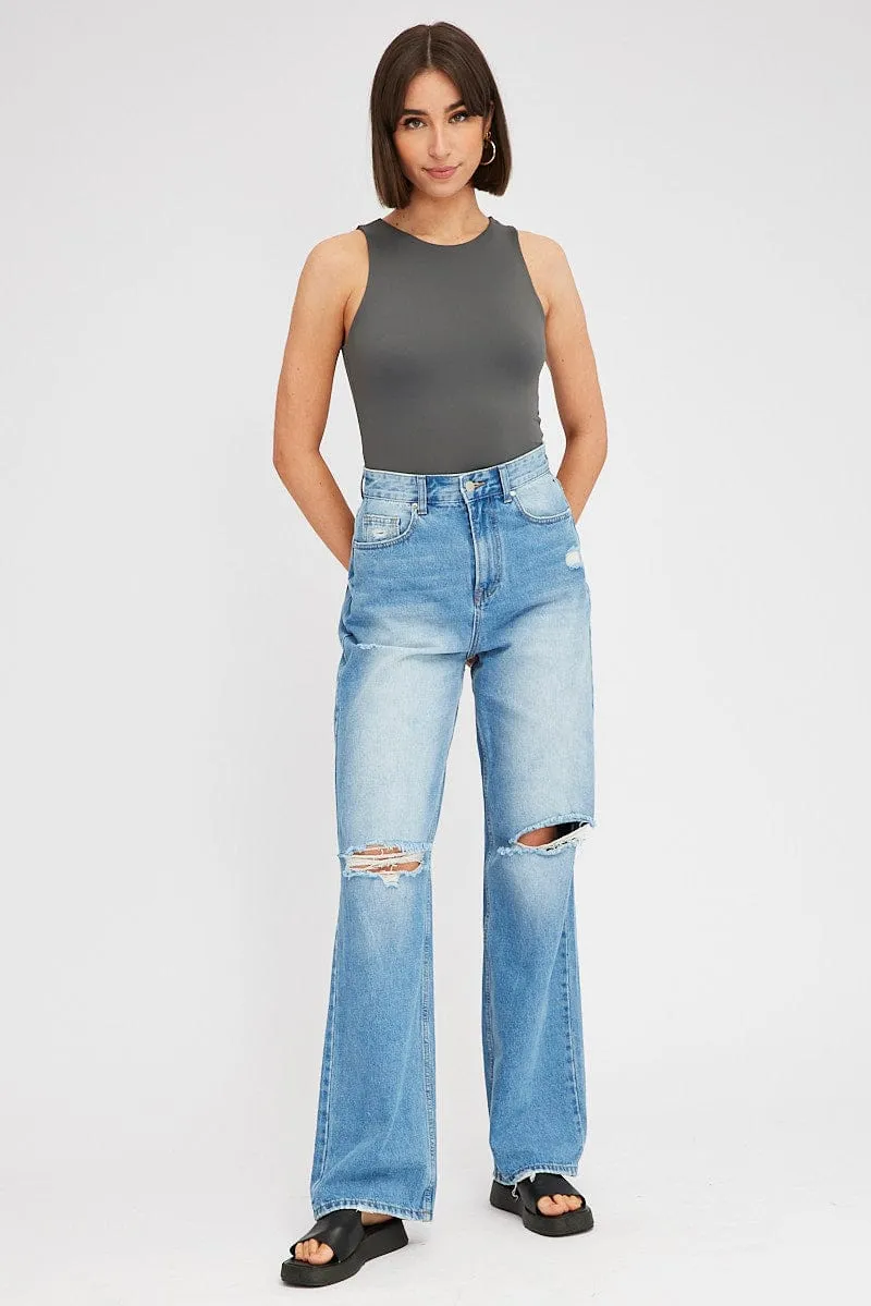 Grey Supersoft Bodysuit Sleeveless