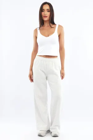 Grey Track Pants Wide Leg