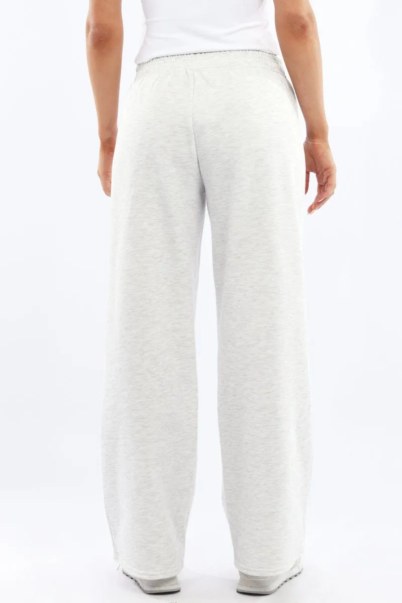 Grey Track Pants Wide Leg