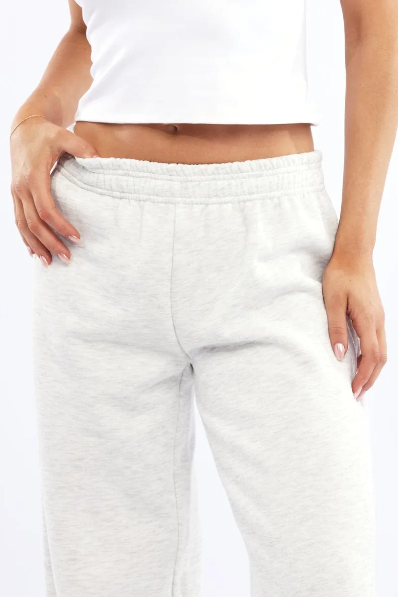 Grey Track Pants Wide Leg