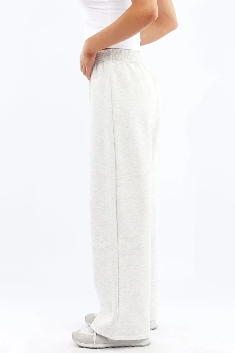 Grey Track Pants Wide Leg