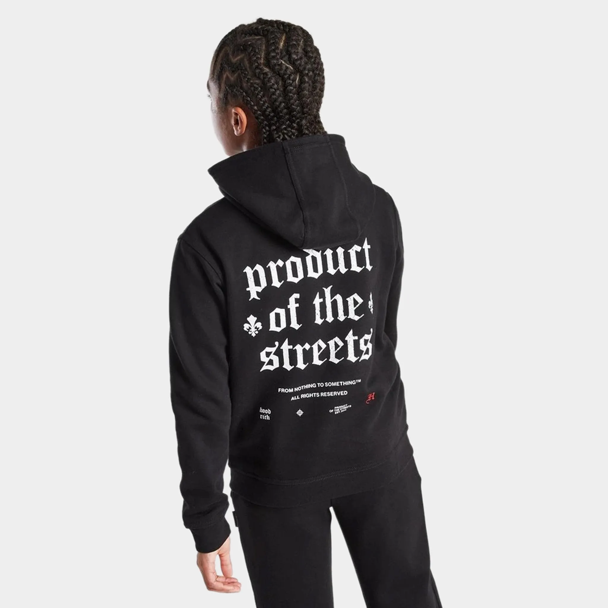 Hoodrich Junior Boys' Shadow Hoodie Black / White - Lychee