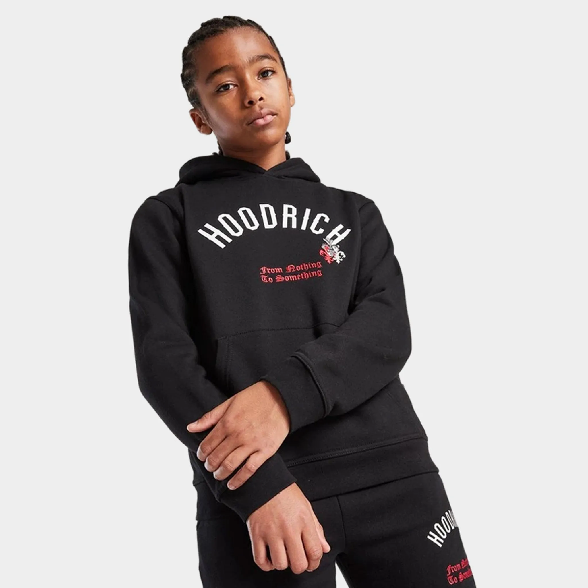 Hoodrich Junior Boys' Shadow Hoodie Black / White - Lychee