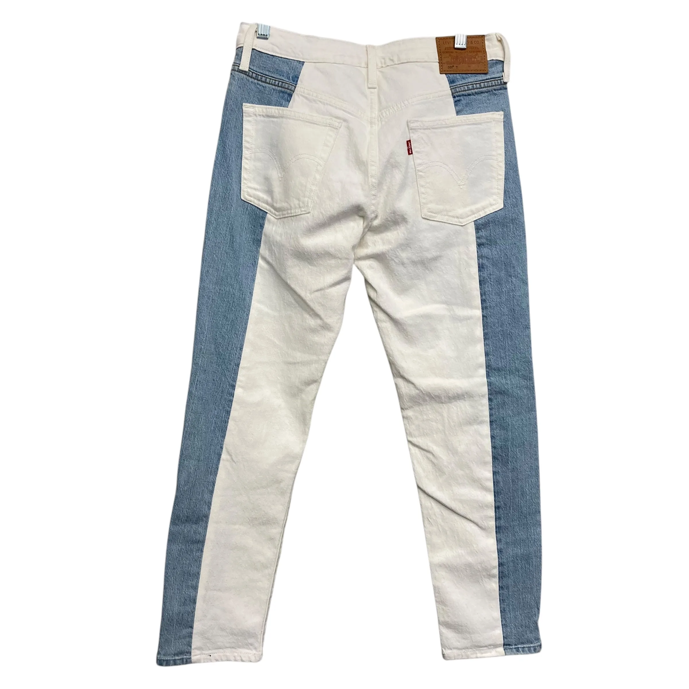 Jeans Boyfriend By Levis In Blue & White, Size:4