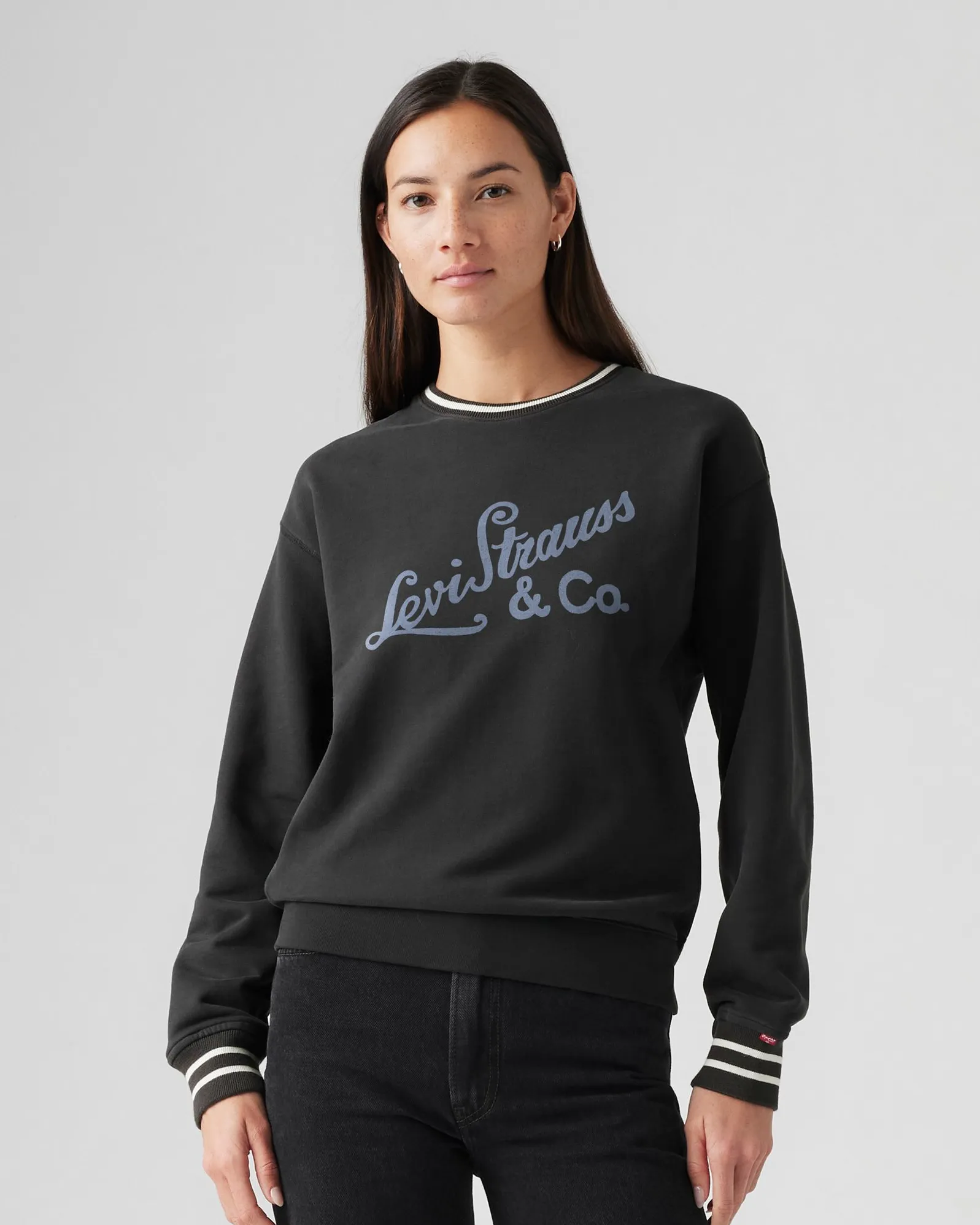 Levi's® Womens GL Heritage Sport Crew Sweat - Archival Script / Pirate Black