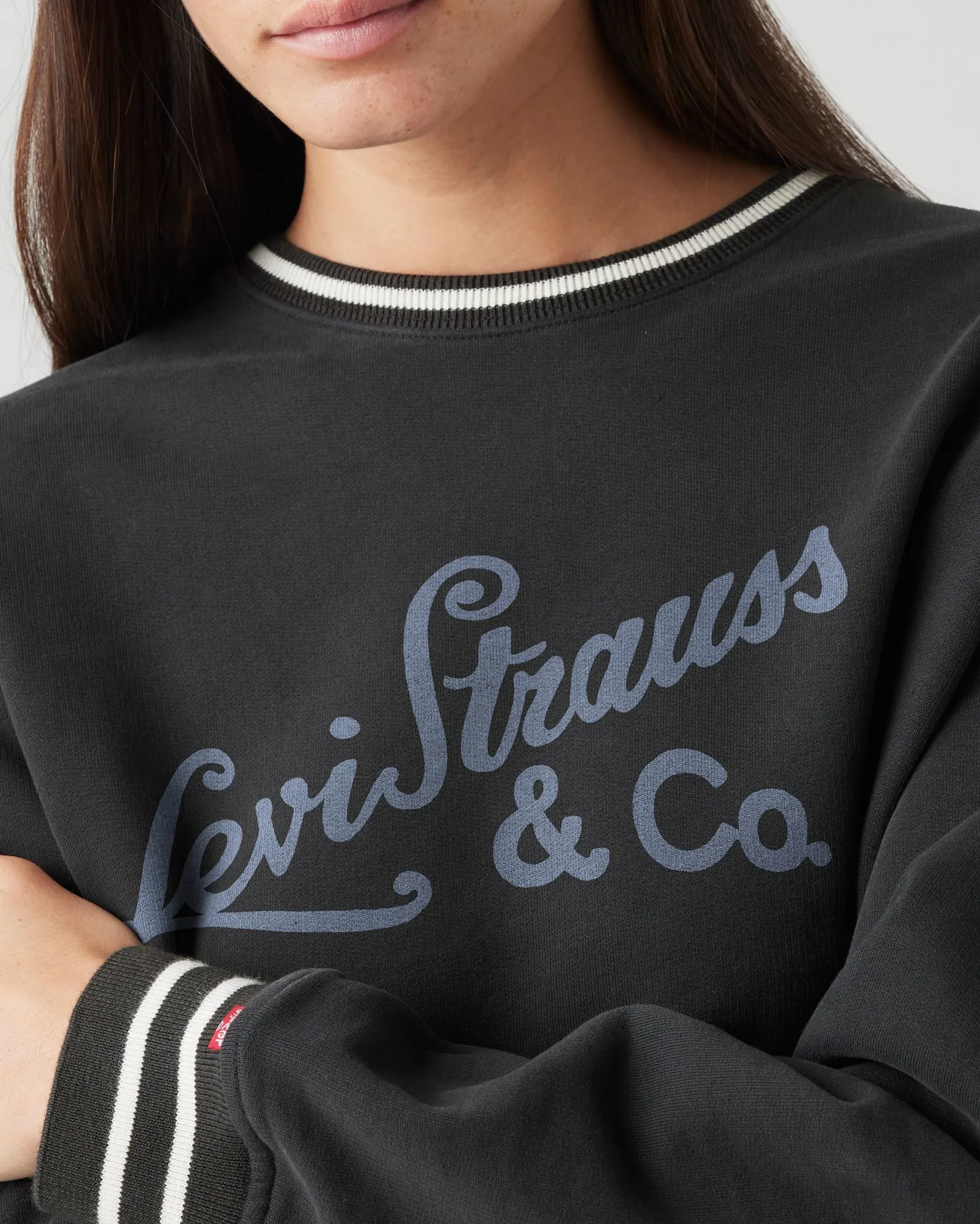 Levi's® Womens GL Heritage Sport Crew Sweat - Archival Script / Pirate Black