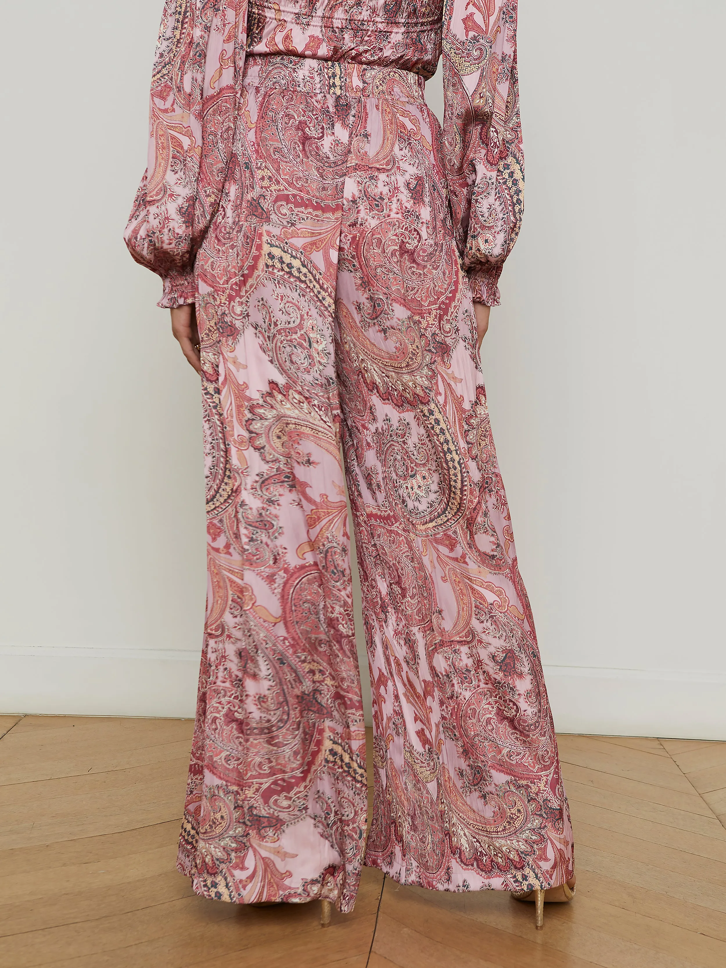 Lillian Satin Wide-Leg Pant