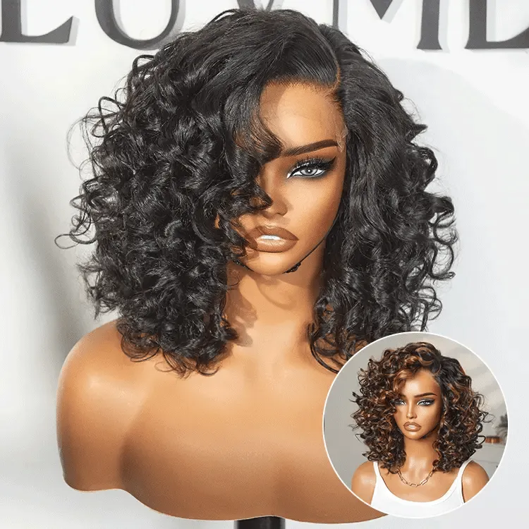 Luvme Hair Mature Bouncy Left C Part Loose Wave Glueless Minimalist HD Lace Wig Pre Cut Lace