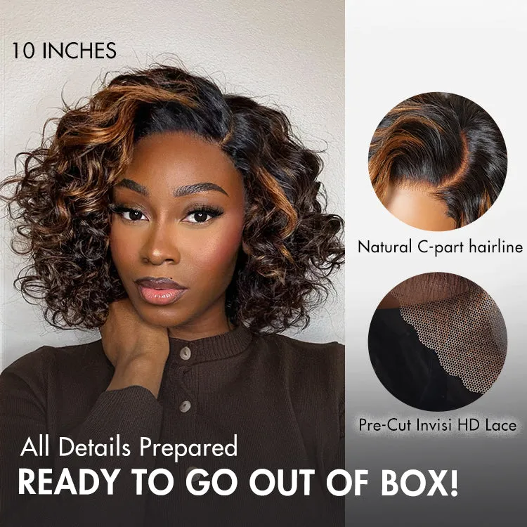Luvme Hair Mature Bouncy Left C Part Loose Wave Glueless Minimalist HD Lace Wig Pre Cut Lace