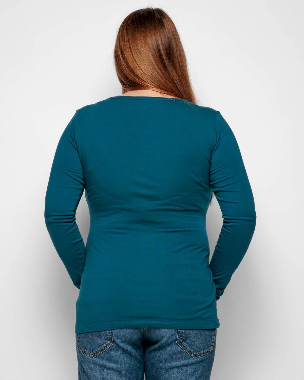 Maternity Cotton Long Sleeve Top | Teal