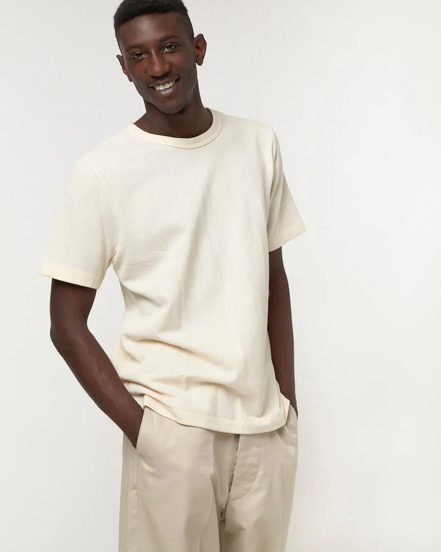 Merz b. Schwanen Good Originals 214PK Relaxed Fit 7.2oz Loopwheeled Pique Tee - Nature