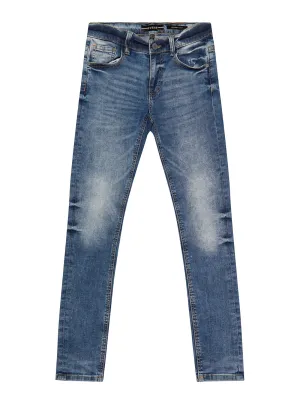 Mid-Rise Denim Skinny Pants in Medium Wash (7-16)