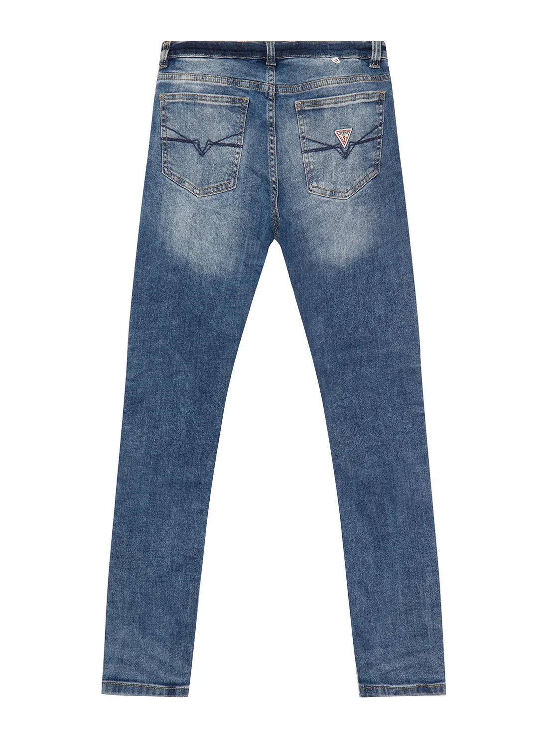 Mid-Rise Denim Skinny Pants in Medium Wash (7-16)