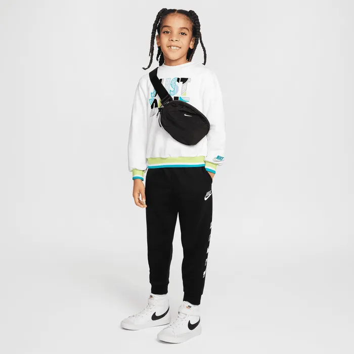 NIKE KID'S OUTSIDE THE LINE FRENCH TERRY BLACK TRACKPANT