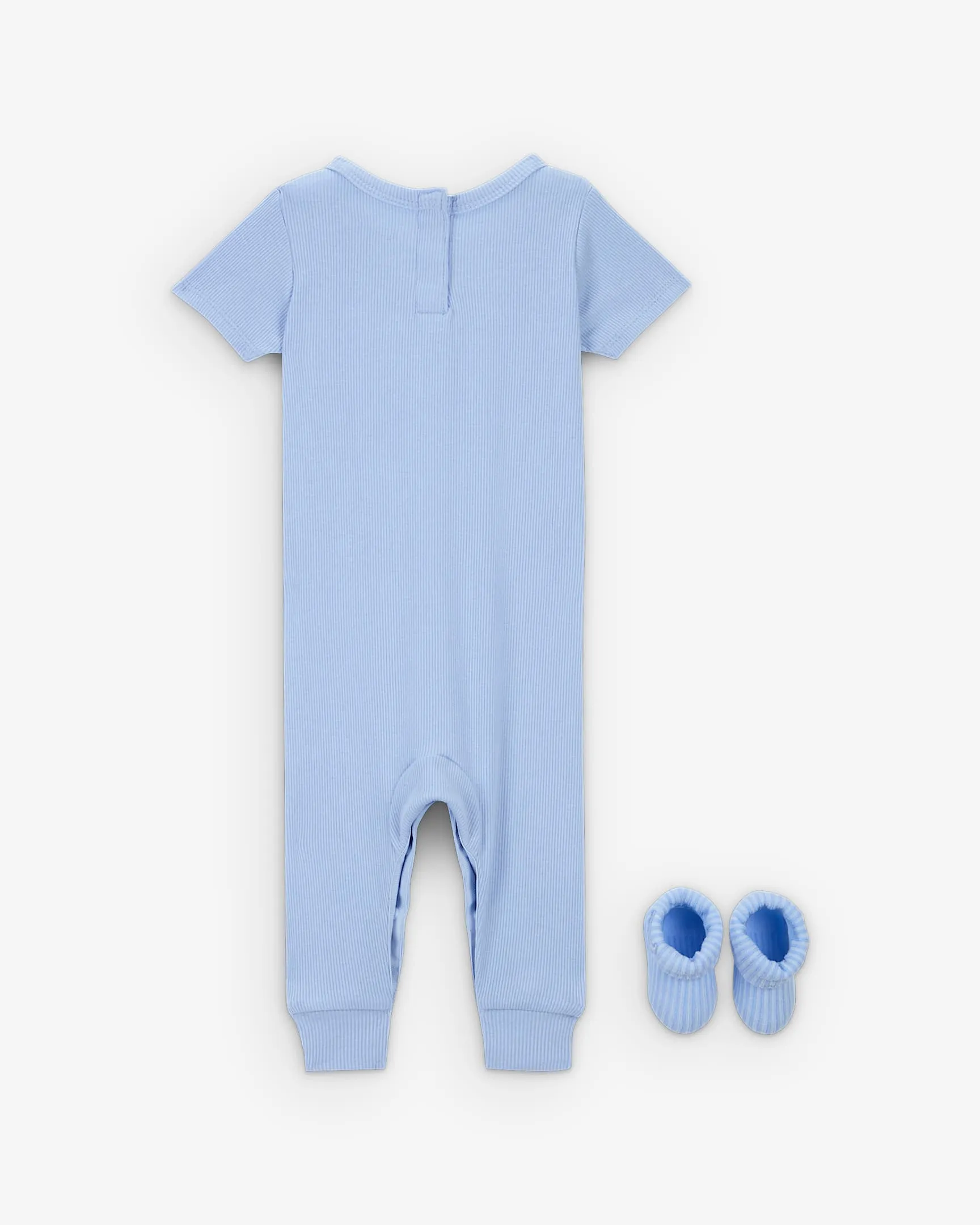 NIKE KID'S RIB KNIT BLUE ROMPER AND SOCKS SET