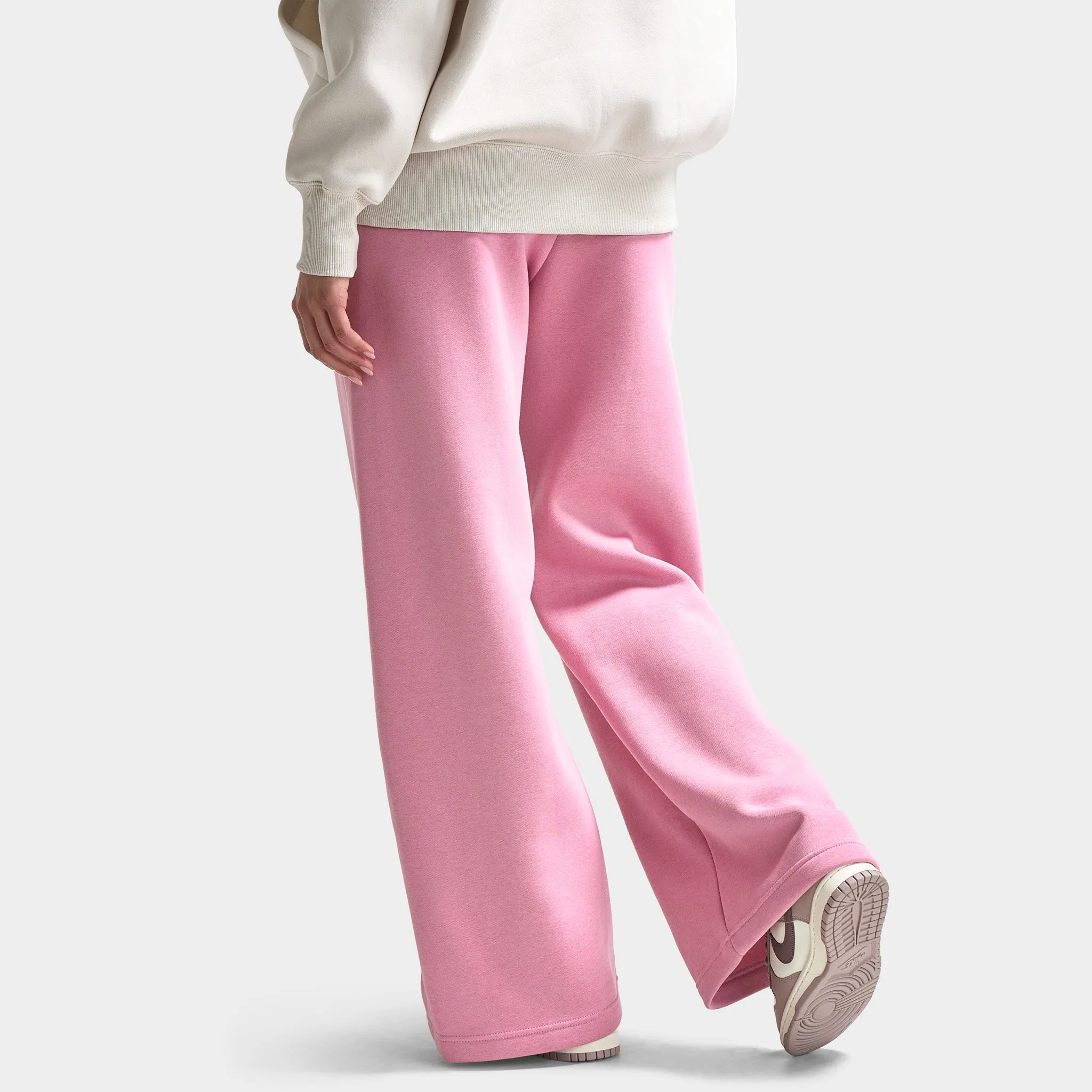Nike Sportswear Women's Phoenix Fleece High Waisted Wide Leg Tracksuit Bottoms Elemental Pink / Sail