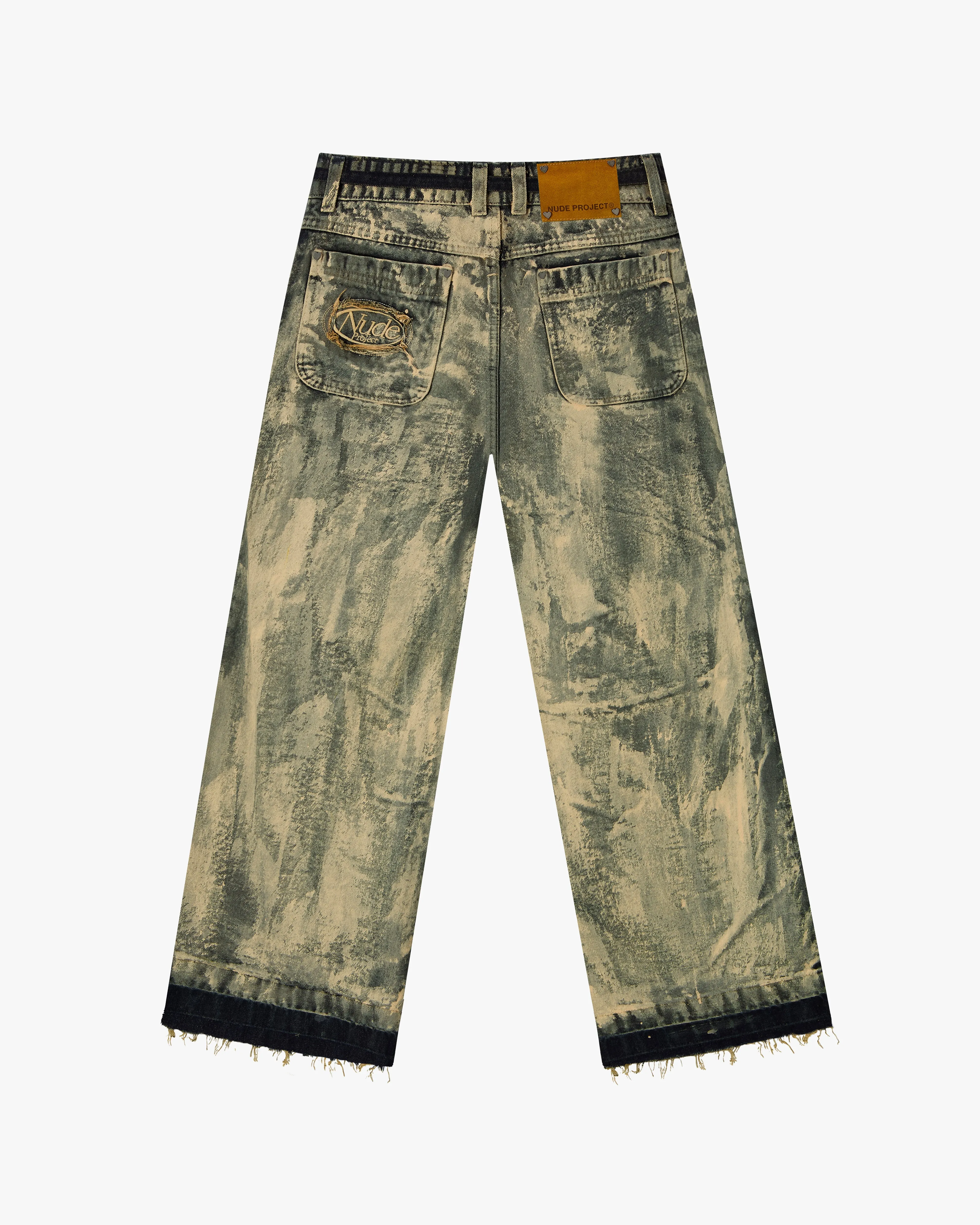 Old Baggy Denim Pants Painted