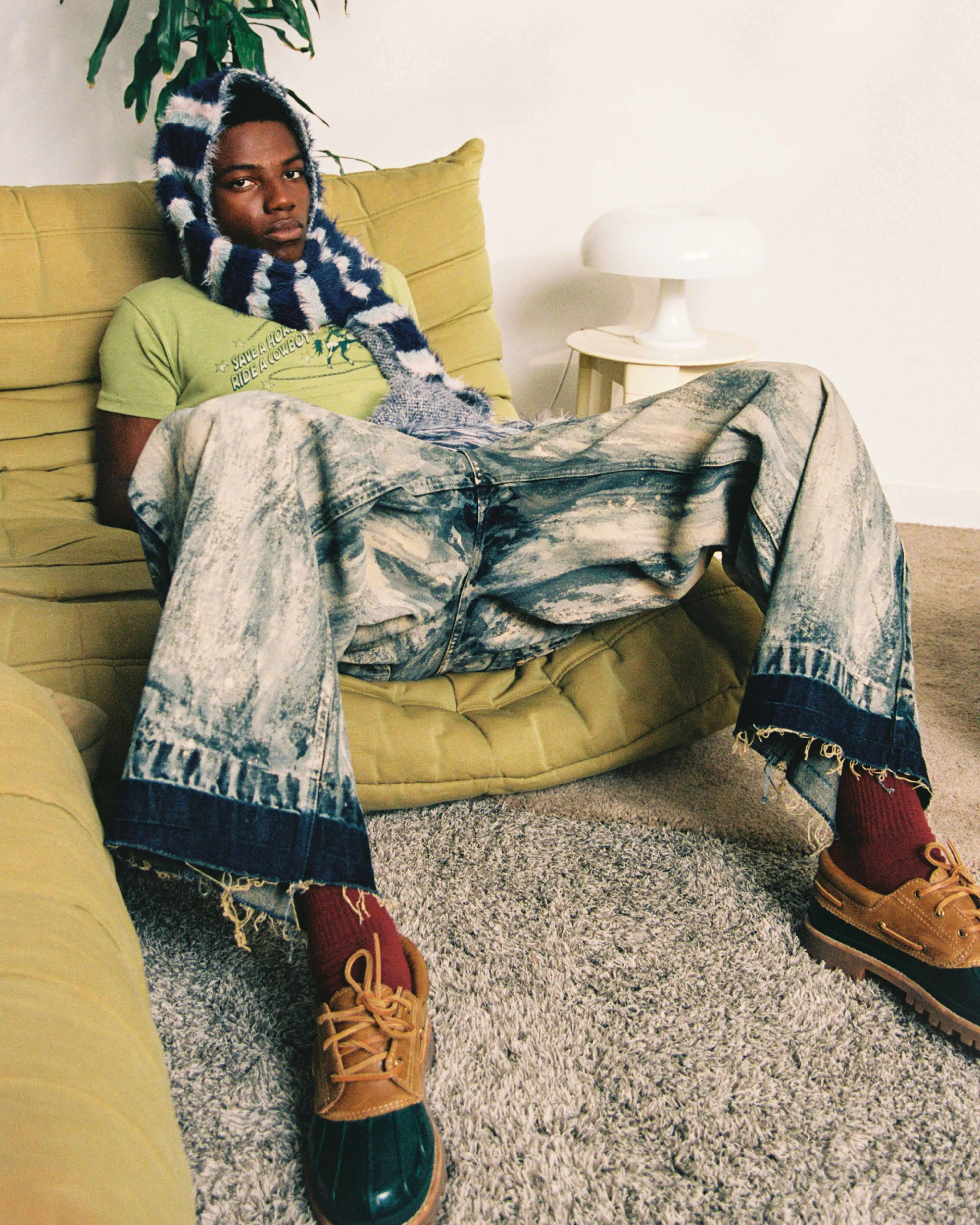 Old Baggy Denim Pants Painted