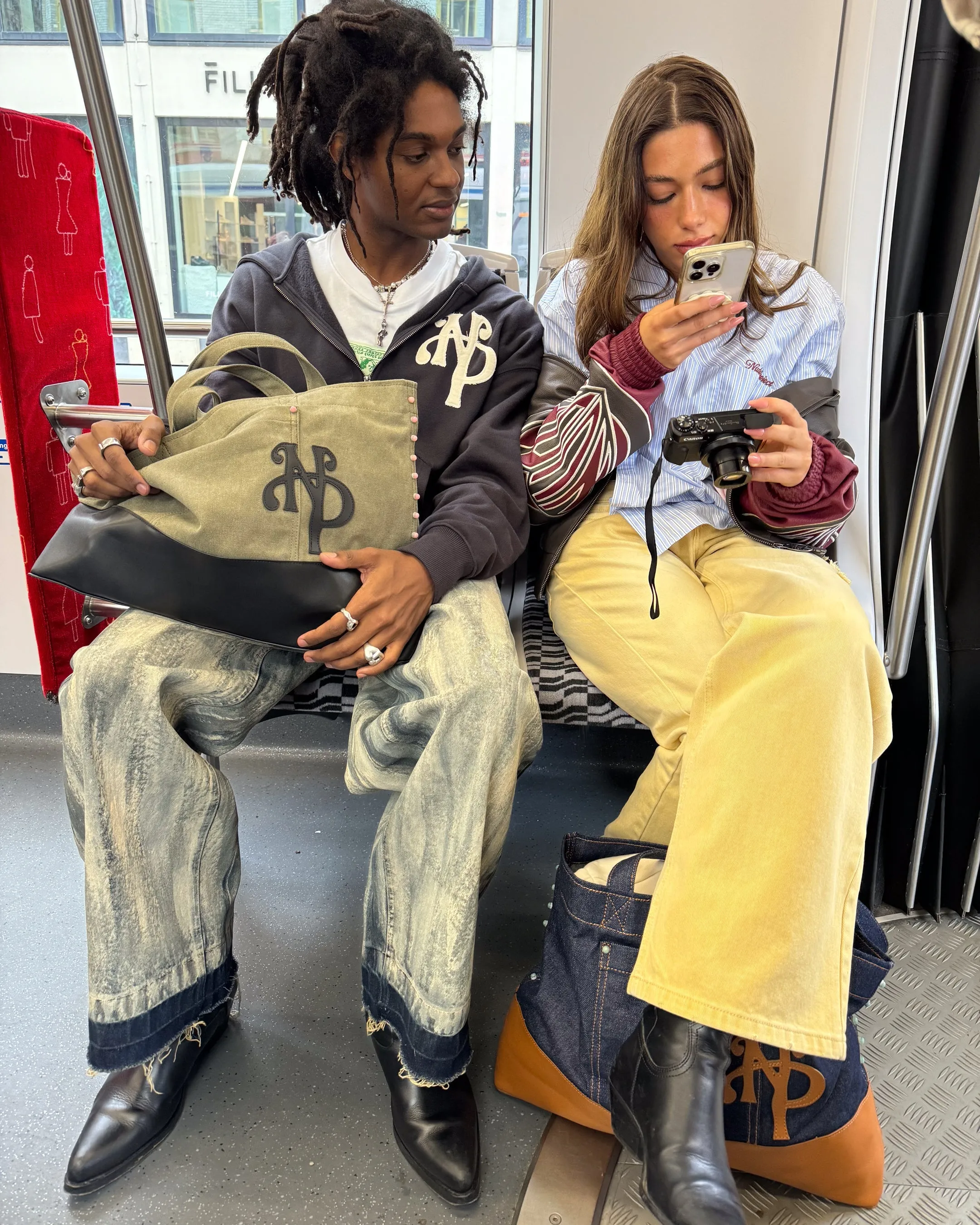 Old Baggy Denim Pants Painted