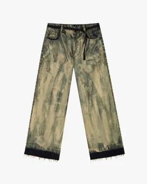 Old Baggy Denim Pants Painted