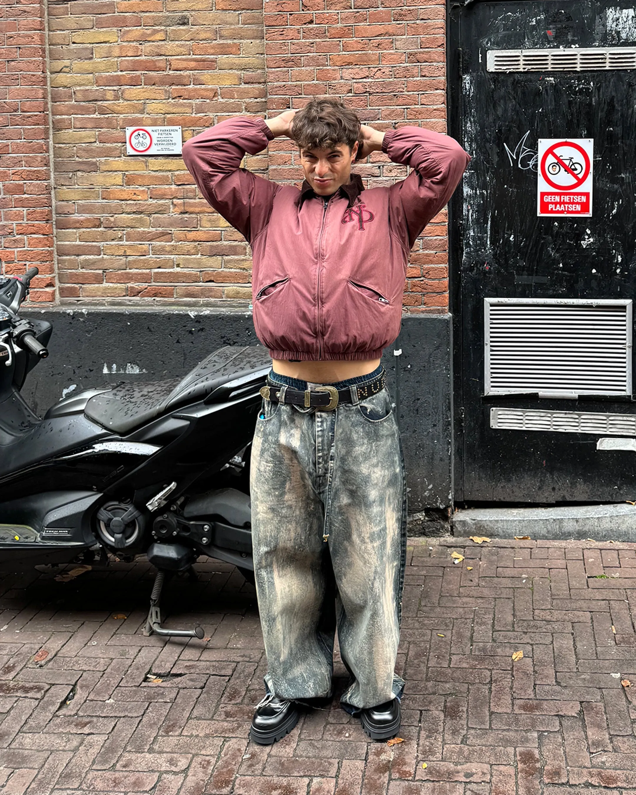 Old Baggy Denim Pants Painted