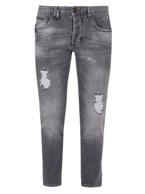 Philipp Plein Disstress Detail Straight-Cut Jeans