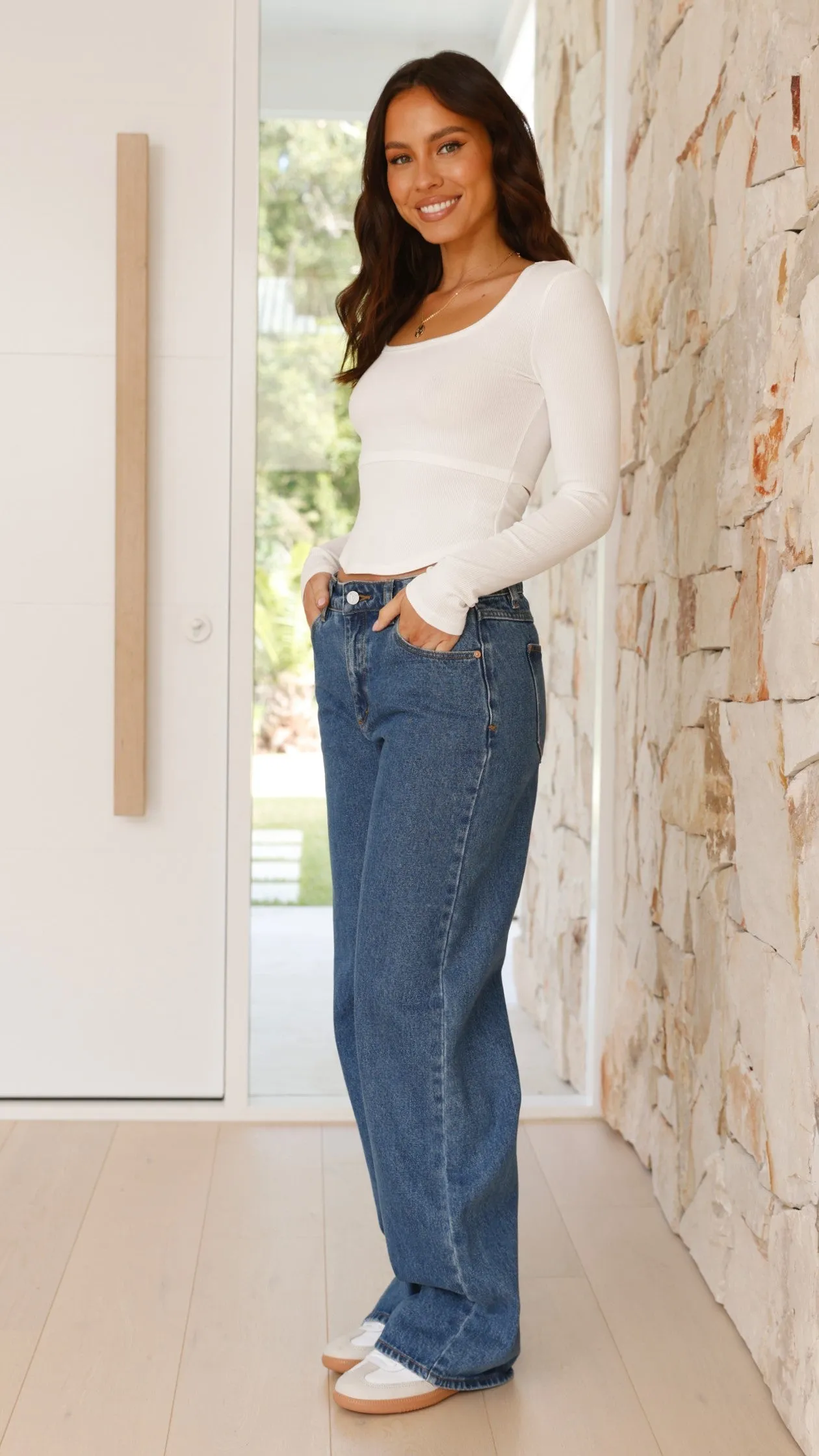Raina Long Sleeve Top - White