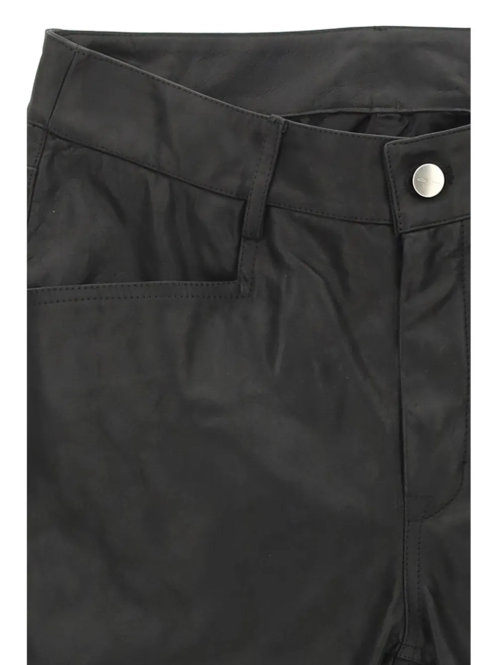 Rick Owens Low Rise Leather Jeans