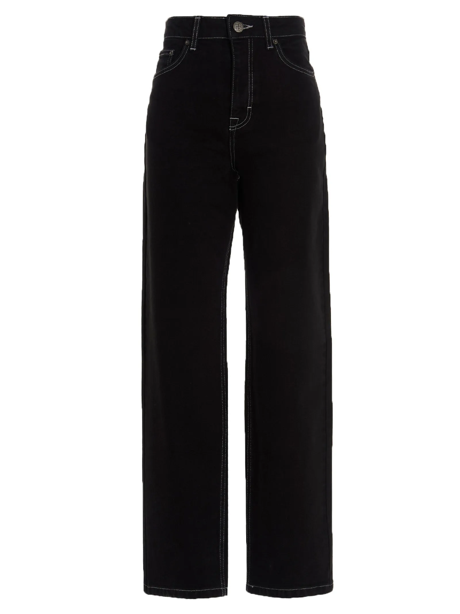 ROTATE Logo Embroidered Straight Leg Jeans