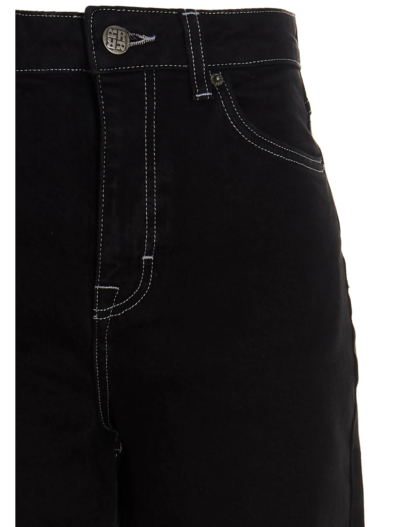 ROTATE Logo Embroidered Straight Leg Jeans