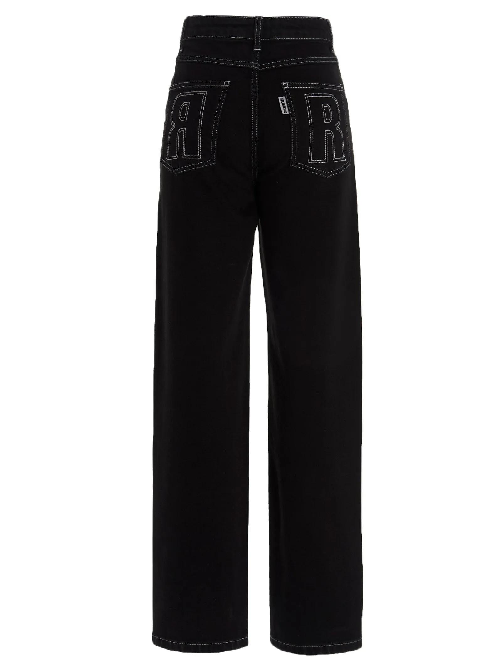 ROTATE Logo Embroidered Straight Leg Jeans