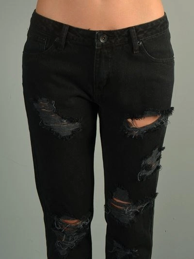 Signature 8 Destroyed Boyfriend Jeans IP629B Black