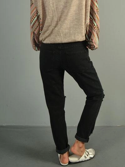 Signature 8 Destroyed Boyfriend Jeans IP629B Black