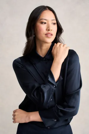 Stretch Silk Shirt - Ink