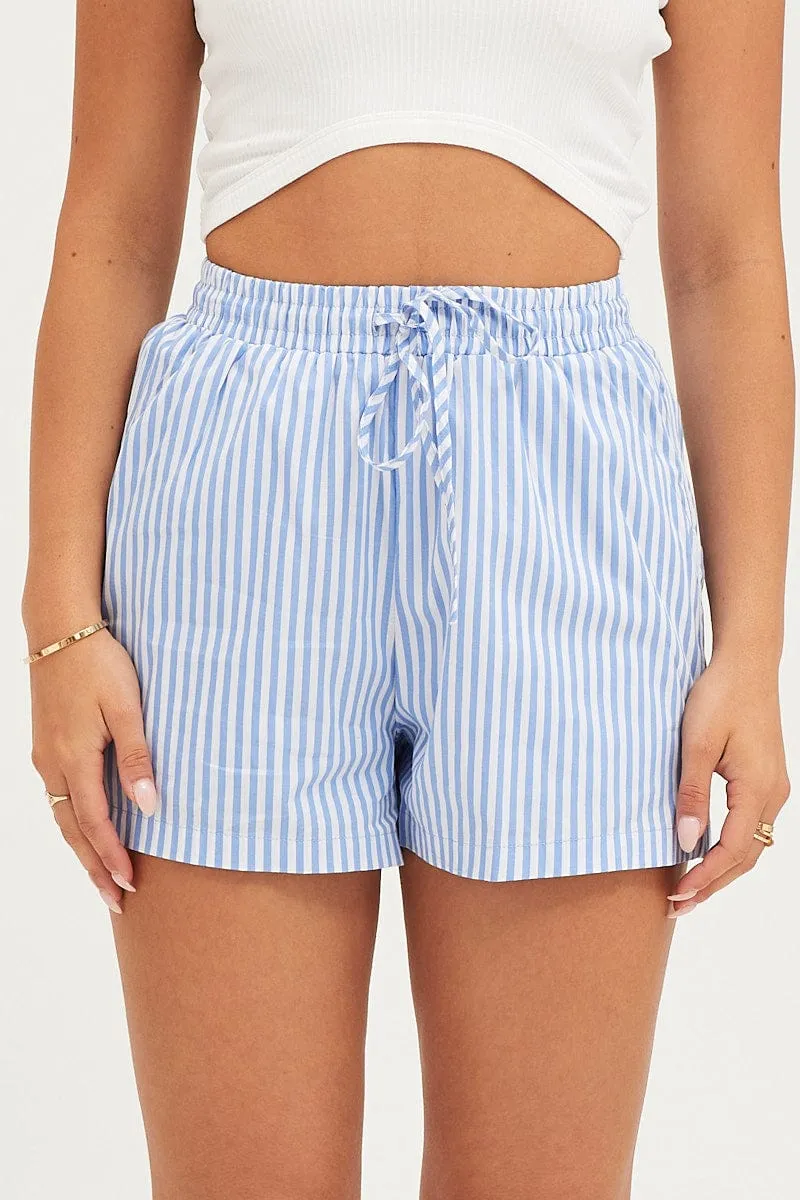 Stripe Mini Shorts High Rise