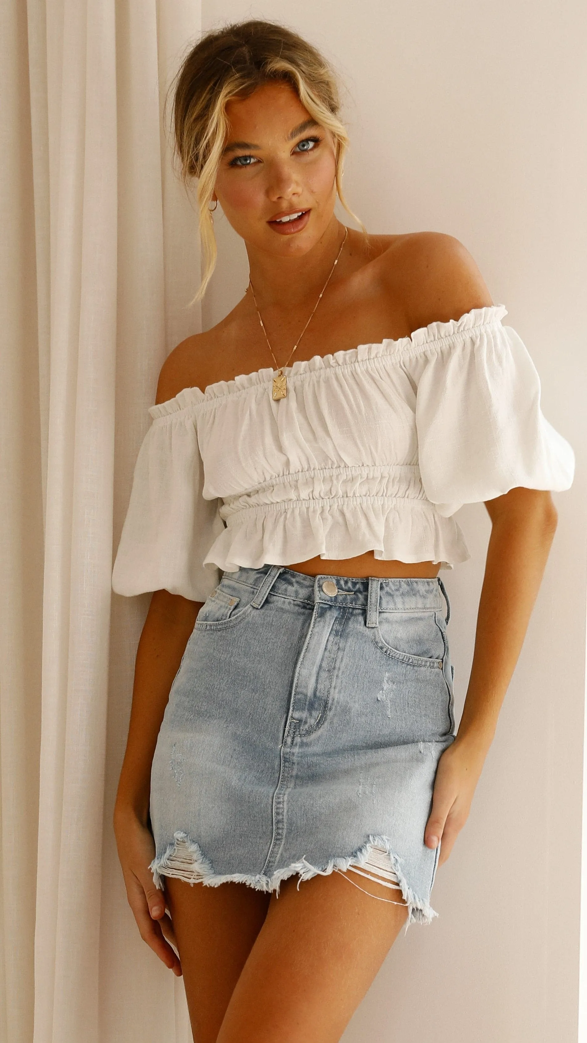Tammy Mini Skirt - Light Denim