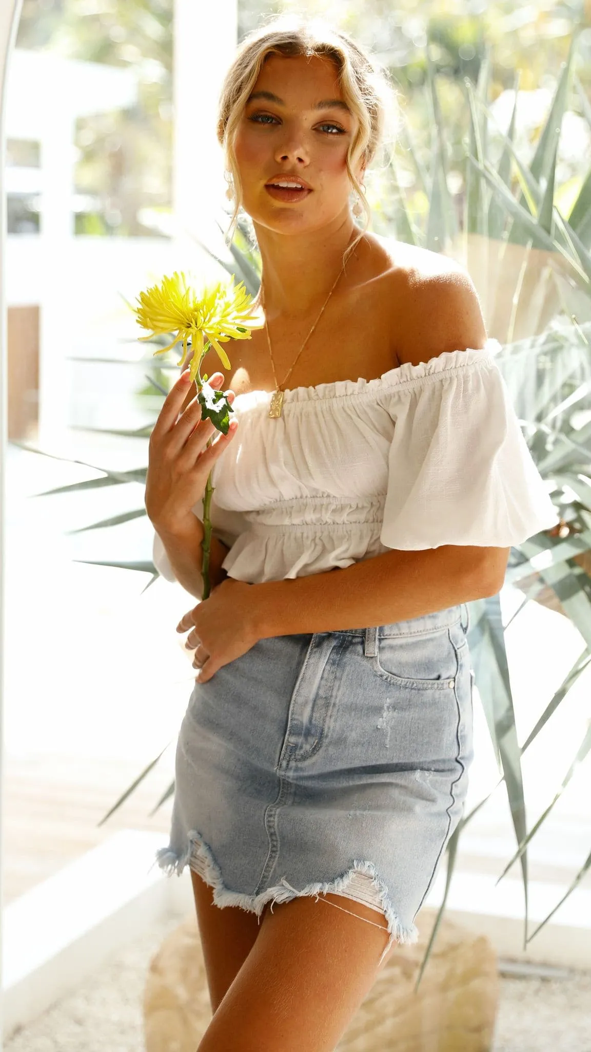 Tammy Mini Skirt - Light Denim