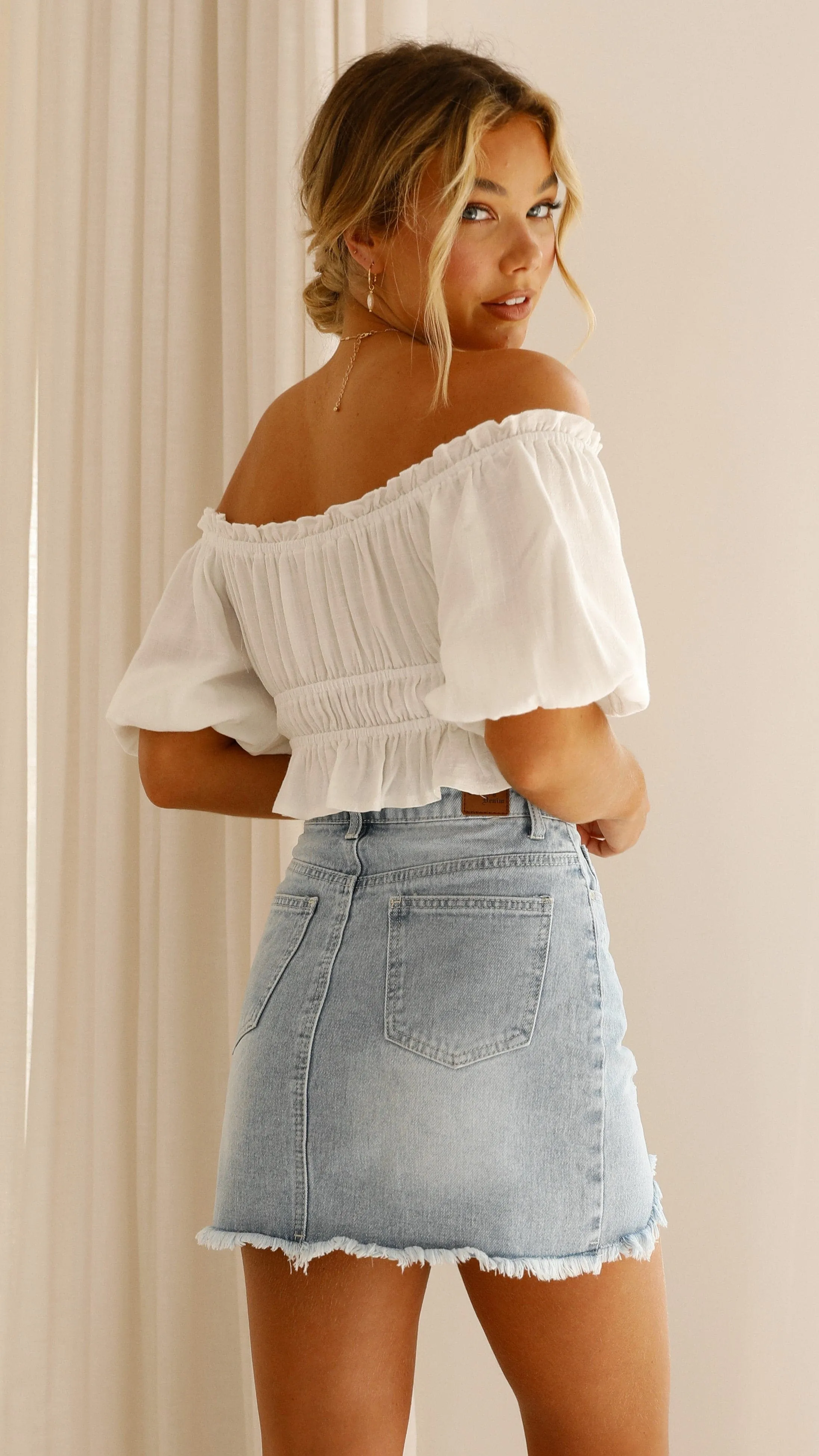 Tammy Mini Skirt - Light Denim