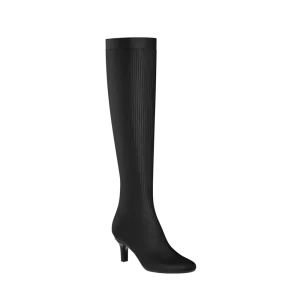 The Joanna Knee High Boot - Coal Knit 3 Stiletto - FINAL SALE