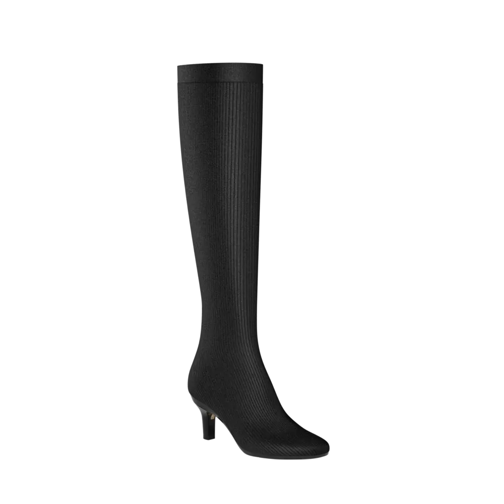 The Joanna Knee High Boot - Coal Knit 3 Stiletto - FINAL SALE