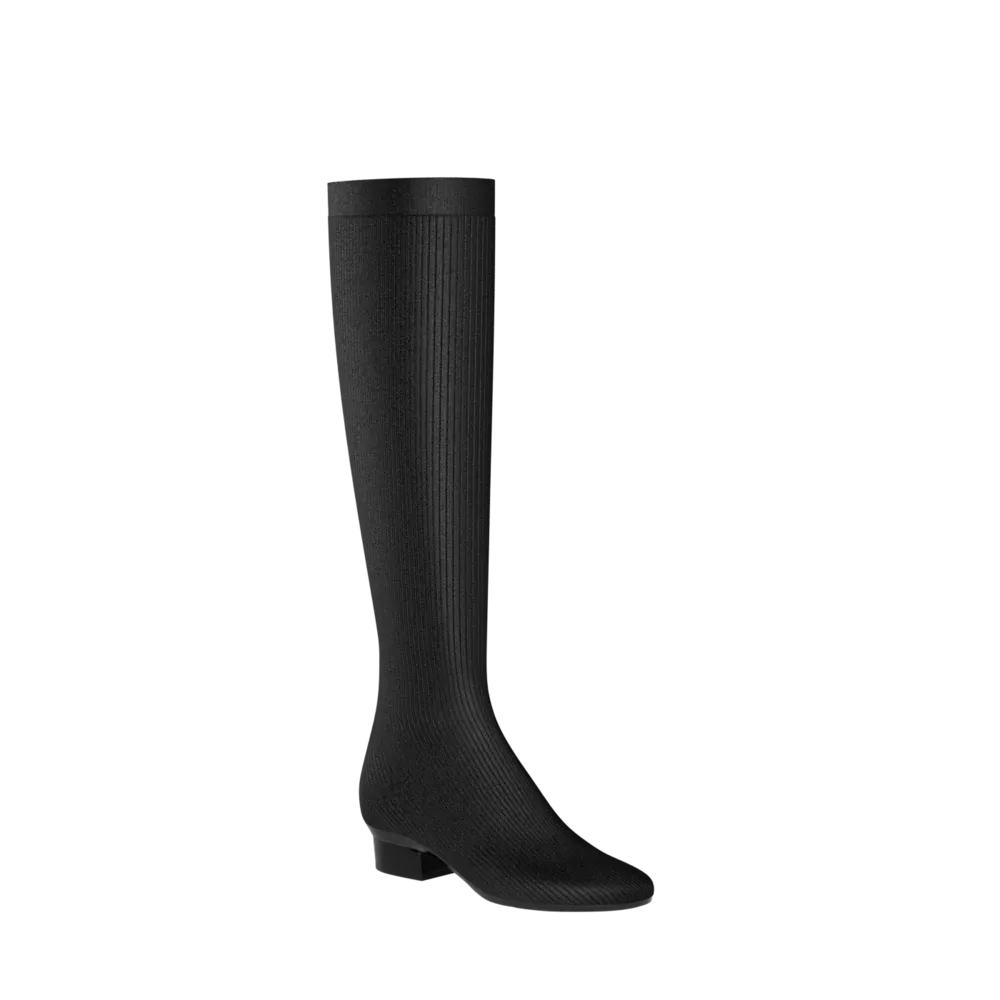 The Joanna Knee High Boot - Coal Knit 3 Stiletto - FINAL SALE
