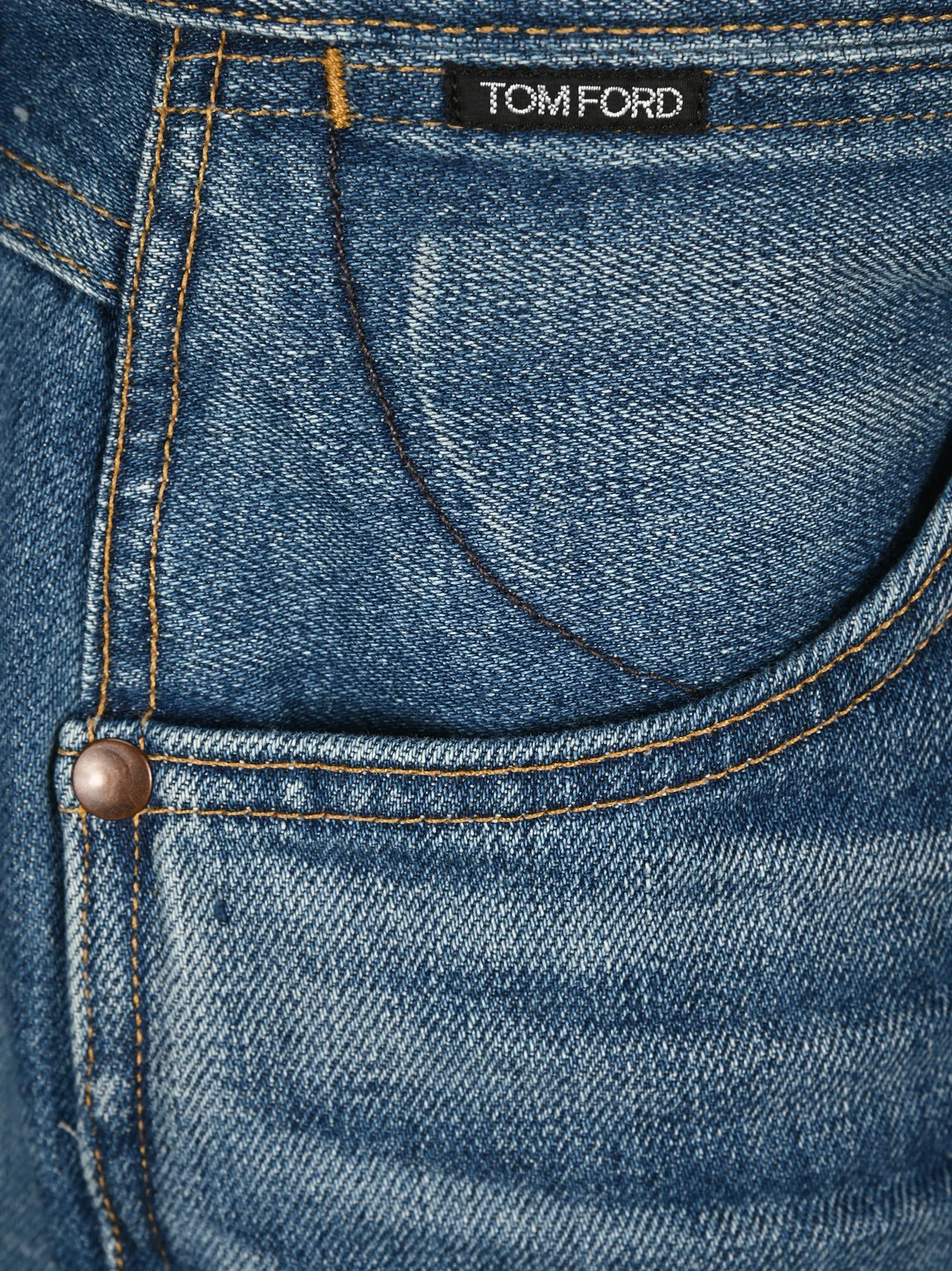 Tom Ford Mid Rise Logo Patch Jeans