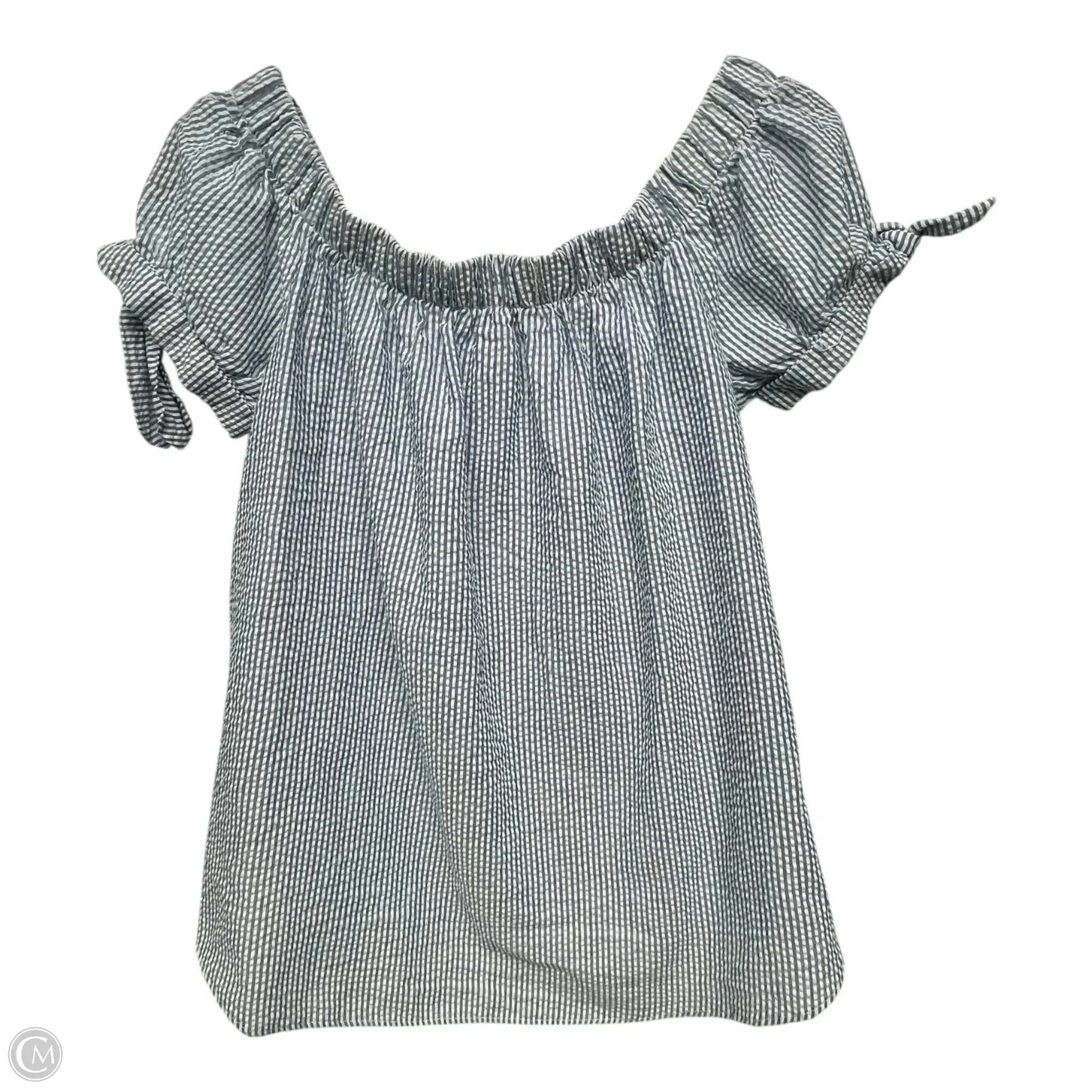 Top Short Sleeve By Moa Moa In Striped Pattern, Size: L