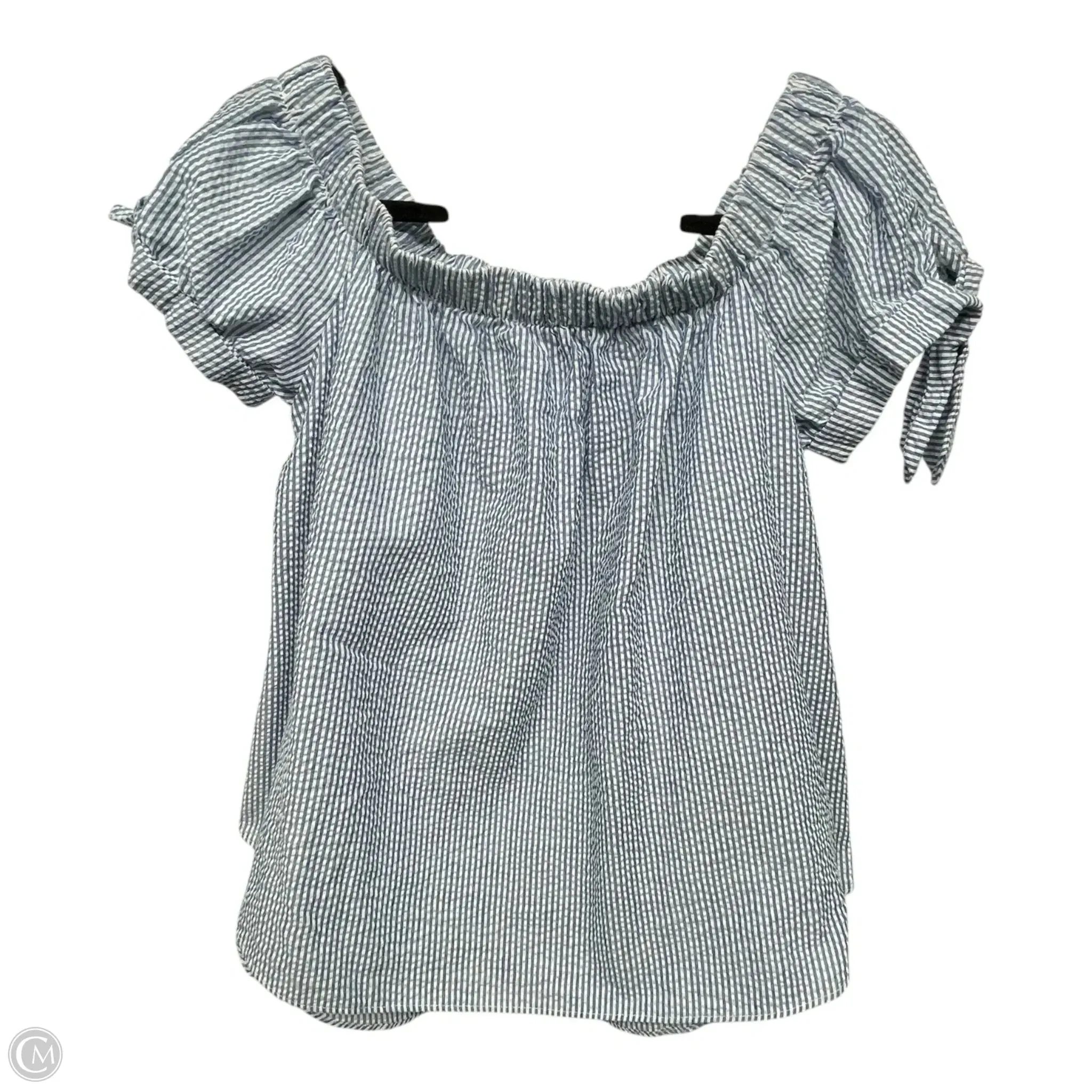 Top Short Sleeve By Moa Moa In Striped Pattern, Size: L